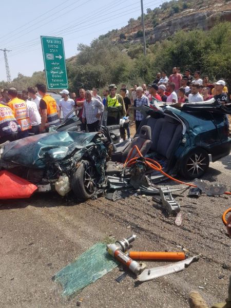 تخليص عالق بحالة خطيرة جراء حادث طرق عند مفرق "هدوأر" في بنيامين - منطقة الضفة